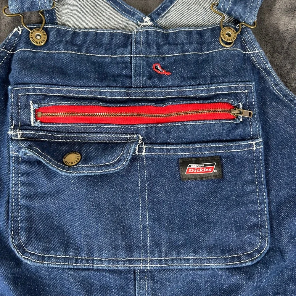 Dickies Denim Bib Overalls Mens Large Blue Carpenter Workwear Jeans